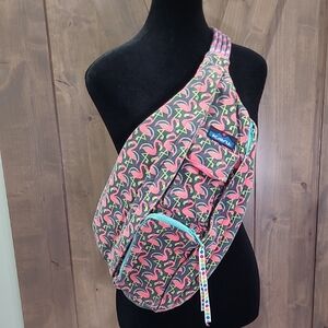 Kavu Rope Sling Bag Flamingo Print Crossbody